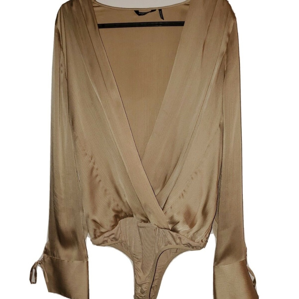 Marciano GuessLong Sleeve Bodysuit Blouse Sz Med